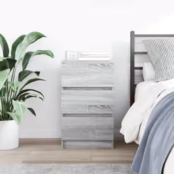 vidaXL Bedside Cabinet with 3 Drawers Grey Sonoma 39x35x65 cm bedside table - Additional view 2