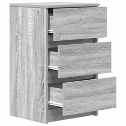 vidaXL Bedside Cabinet with 3 Drawers Grey Sonoma 39x35x65 cm bedside table - Additional view 4