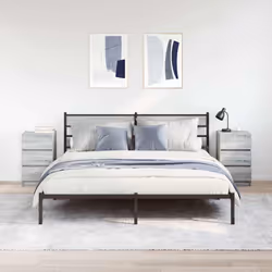 vidaXL Bedside Cabinets with 3 Drawers 2 pcs Grey Sonoma 39x35x65 cm - Additional view 2