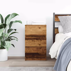 vidaXL Bedside Cabinet with 3 Drawers Old Wood 39x35x65 cm bedside table - Additional view 2