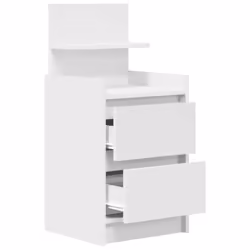 vidaXL Bedside Cabinets with 2 Drawers 2 pcs Concrete Grey 38x34x80 cm - white, 1 pcs - Additional view 4
