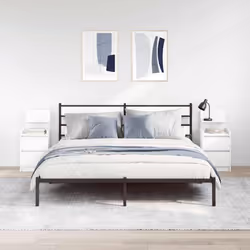 vidaXL Bedside Cabinets with 2 Drawers 2 pcs Concrete Grey 38x34x80 cm - white, 2 pcs - Additional view 2