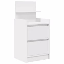 vidaXL Bedside Cabinets with 2 Drawers 2 pcs Concrete Grey 38x34x80 cm - white, 2 pcs - Additional view 4