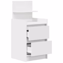 vidaXL Bedside Cabinets with 2 Drawers 2 pcs Concrete Grey 38x34x80 cm - white, 2 pcs - Additional view 5