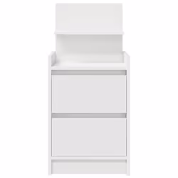 vidaXL Bedside Cabinets with 2 Drawers 2 pcs Concrete Grey 38x34x80 cm - white, 2 pcs - Additional view 6
