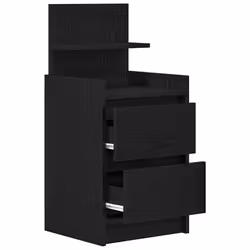 vidaXL Bedside Cabinets with 2 Drawers 2 pcs Concrete Grey 38x34x80 cm - black, 1 pcs - Additional view 4