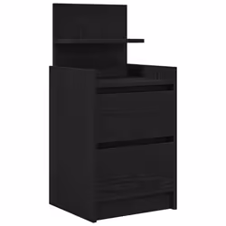 vidaXL Bedside Cabinets with 2 Drawers 2 pcs Concrete Grey 38x34x80 cm - black, 2 pcs - Additional view 4