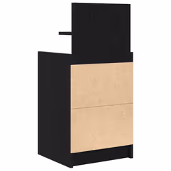 vidaXL Bedside Cabinets with 2 Drawers 2 pcs Concrete Grey 38x34x80 cm - black, 2 pcs - Additional view 8