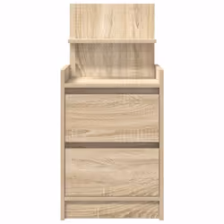 vidaXL Bedside Cabinets with 2 Drawers 2 pcs Concrete Grey 38x34x80 cm - sonoma oak, 1 pcs - Additional view 5
