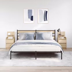 vidaXL Bedside Cabinets with 2 Drawers 2 pcs Concrete Grey 38x34x80 cm - sonoma oak, 2 pcs - Additional view 2