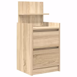 vidaXL Bedside Cabinets with 2 Drawers 2 pcs Concrete Grey 38x34x80 cm - sonoma oak, 2 pcs - Additional view 4