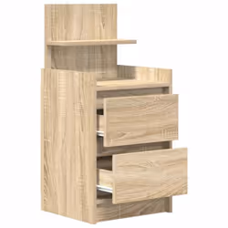 vidaXL Bedside Cabinets with 2 Drawers 2 pcs Concrete Grey 38x34x80 cm - sonoma oak, 2 pcs - Additional view 5