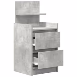vidaXL Bedside Cabinets with 2 Drawers 2 pcs Concrete Grey 38x34x80 cm - concrete grey, 1 pcs - Additional view 4