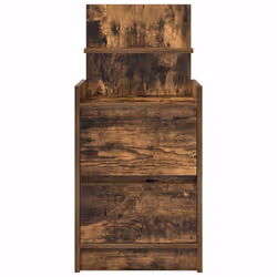 vidaXL Bedside Cabinets with 2 Drawers 2 pcs Concrete Grey 38x34x80 cm - smoked oak, 1 pcs - Additional view 5