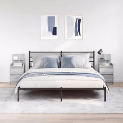 vidaXL Bedside Cabinets with 2 Drawers 2 pcs Concrete Grey 38x34x80 cm - grey sonoma, 2 pcs - Additional view 2