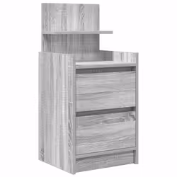 vidaXL Bedside Cabinets with 2 Drawers 2 pcs Concrete Grey 38x34x80 cm - grey sonoma, 2 pcs - Additional view 4
