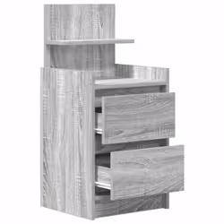 vidaXL Bedside Cabinets with 2 Drawers 2 pcs Concrete Grey 38x34x80 cm - grey sonoma, 2 pcs - Additional view 5