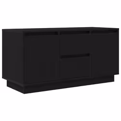 vidaXL TV Cabinet with LED Lights Old Wood 193.5x41x50 cm TV stand - black oak, 100 cm - Additional view 2