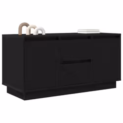 vidaXL TV Cabinet with LED Lights Old Wood 193.5x41x50 cm TV stand - black oak, 100 cm - Additional view 4