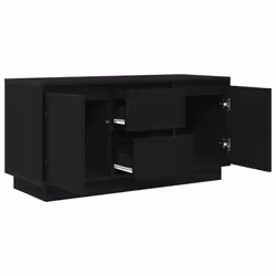vidaXL TV Cabinet with LED Lights Old Wood 193.5x41x50 cm TV stand - black oak, 100 cm - Additional view 5