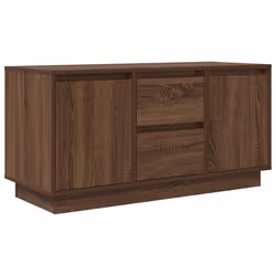 vidaXL TV Cabinet with LED Lights Old Wood 193.5x41x50 cm TV stand - brown oak, 100 cm - Additional view 2