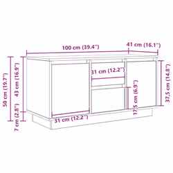 vidaXL TV Cabinet with LED Lights Old Wood 193.5x41x50 cm TV stand - brown oak, 100 cm - Additional view 3