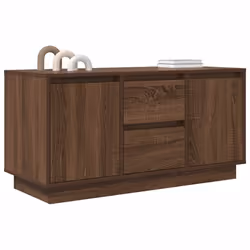 vidaXL TV Cabinet with LED Lights Old Wood 193.5x41x50 cm TV stand - brown oak, 100 cm - Additional view 4