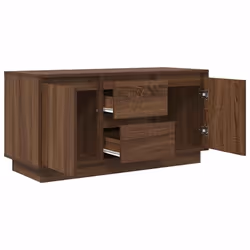 vidaXL TV Cabinet with LED Lights Old Wood 193.5x41x50 cm TV stand - brown oak, 100 cm - Additional view 5