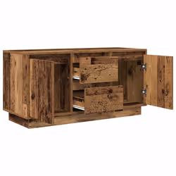 vidaXL TV Cabinet with LED Lights Old Wood 193.5x41x50 cm TV stand - old wood, 100 cm - Additional view 5
