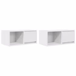 vidaXL TV Cabinet Sonoma Oak 80x31x25.5 cm Engineered Wood TV bench - white, 2 pcs/ 60 cm