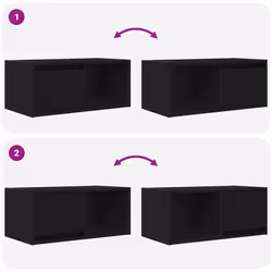 vidaXL TV Cabinet Sonoma Oak 80x31x25.5 cm Engineered Wood TV bench - black oak, 1 pcs/ 60 cm - Additional view 8