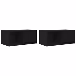 vidaXL TV Cabinet Sonoma Oak 80x31x25.5 cm Engineered Wood TV bench - black oak, 2 pcs/ 60 cm