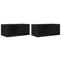 vidaXL TV Cabinet Sonoma Oak 80x31x25.5 cm Engineered Wood TV bench - black oak, 2 pcs/ 60 cm