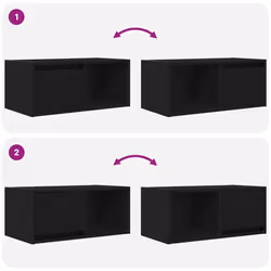 vidaXL TV Cabinet Sonoma Oak 80x31x25.5 cm Engineered Wood TV bench - black oak, 2 pcs/ 60 cm - Additional view 9