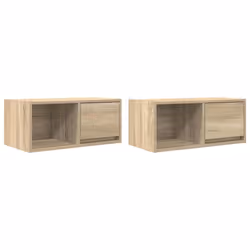 vidaXL TV Cabinet Sonoma Oak 80x31x25.5 cm Engineered Wood TV bench - sonoma oak, 2 pcs/ 60 cm