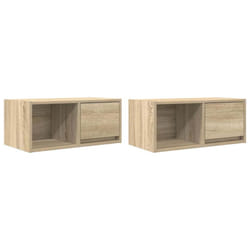 vidaXL TV Cabinet Sonoma Oak 80x31x25.5 cm Engineered Wood TV bench - sonoma oak, 2 pcs/ 60 cm