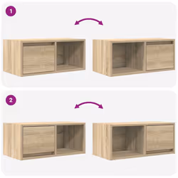 vidaXL TV Cabinet Sonoma Oak 80x31x25.5 cm Engineered Wood TV bench - sonoma oak, 2 pcs/ 60 cm - Additional view 9