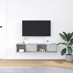 vidaXL TV Cabinet Sonoma Oak 80x31x25.5 cm Engineered Wood TV bench - concrete grey, 2 pcs/ 60 cm