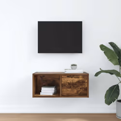 vidaXL TV Cabinet Sonoma Oak 80x31x25.5 cm Engineered Wood TV bench - smoked oak, 1 pcs/ 60 cm