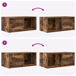 vidaXL TV Cabinet Sonoma Oak 80x31x25.5 cm Engineered Wood TV bench - smoked oak, 1 pcs/ 60 cm - Additional view 8