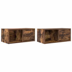 vidaXL TV Cabinet Sonoma Oak 80x31x25.5 cm Engineered Wood TV bench - smoked oak, 2 pcs/ 60 cm