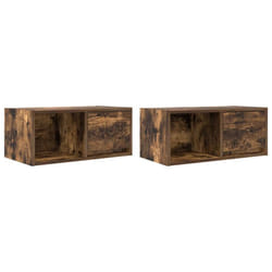 vidaXL TV Cabinet Sonoma Oak 80x31x25.5 cm Engineered Wood TV bench - smoked oak, 2 pcs/ 60 cm