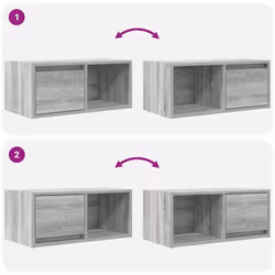 vidaXL TV Cabinet Sonoma Oak 80x31x25.5 cm Engineered Wood TV bench - grey sonoma, 1 pcs/ 60 cm - Additional view 8