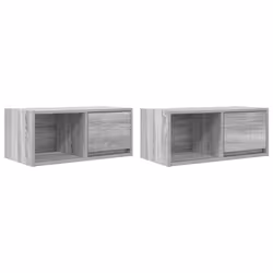 vidaXL TV Cabinet Sonoma Oak 80x31x25.5 cm Engineered Wood TV bench - grey sonoma, 2 pcs/ 60 cm