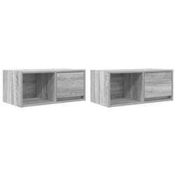 vidaXL TV Cabinet Sonoma Oak 80x31x25.5 cm Engineered Wood TV bench - grey sonoma, 2 pcs/ 60 cm