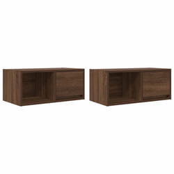 vidaXL TV Cabinet Sonoma Oak 80x31x25.5 cm Engineered Wood TV bench - brown oak, 2 pcs/ 60 cm