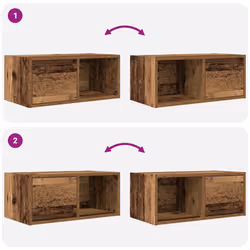vidaXL TV Cabinet Sonoma Oak 80x31x25.5 cm Engineered Wood TV bench - old wood, 1 pcs/ 60 cm - Additional view 8