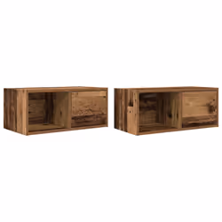 vidaXL TV Cabinet Sonoma Oak 80x31x25.5 cm Engineered Wood TV bench - old wood, 2 pcs/ 60 cm