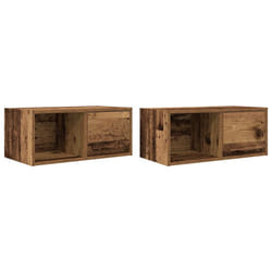 vidaXL TV Cabinet Sonoma Oak 80x31x25.5 cm Engineered Wood TV bench - old wood, 2 pcs/ 60 cm