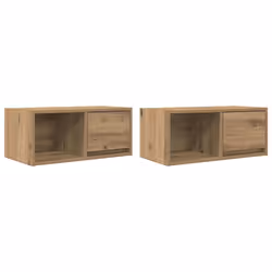 vidaXL TV Cabinet Sonoma Oak 80x31x25.5 cm Engineered Wood TV bench - artisan oak, 2 pcs/ 60 cm